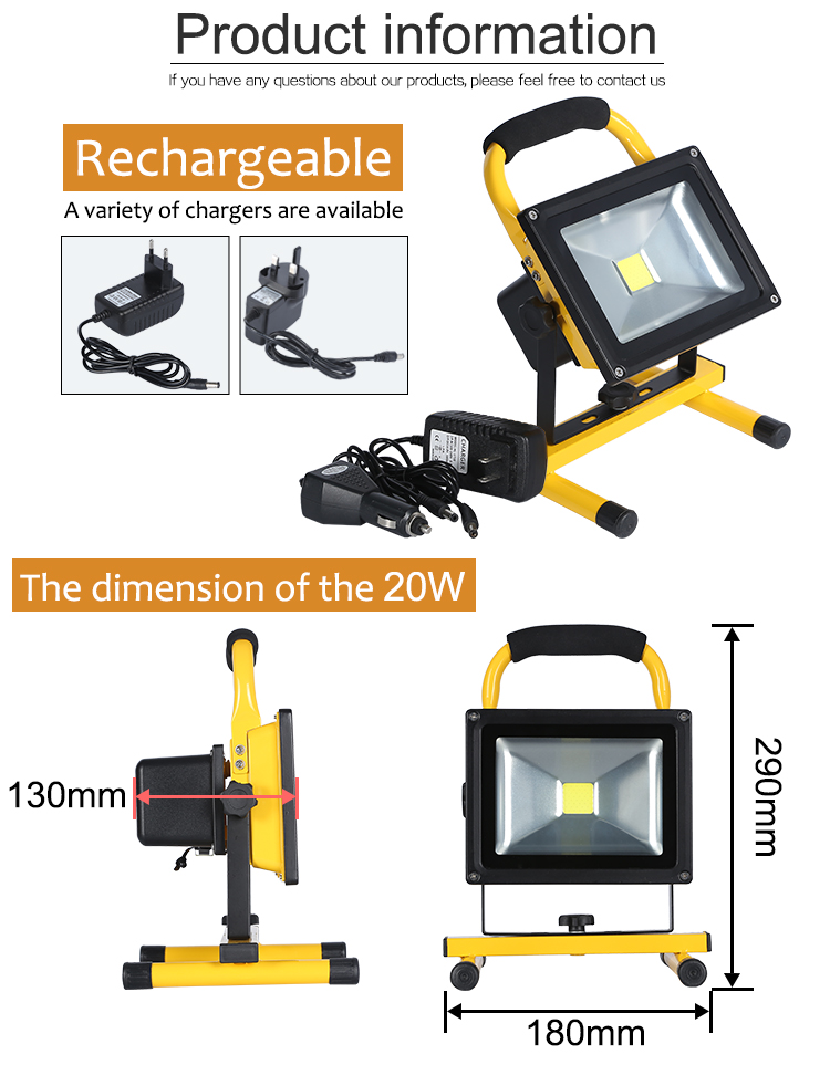 High efficiency IP65 outdoor decorative dimmable 30w 50w 100w led flood light