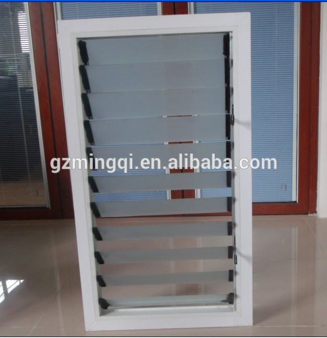 PVC frame movable jalousie window horizontal glass louver windows