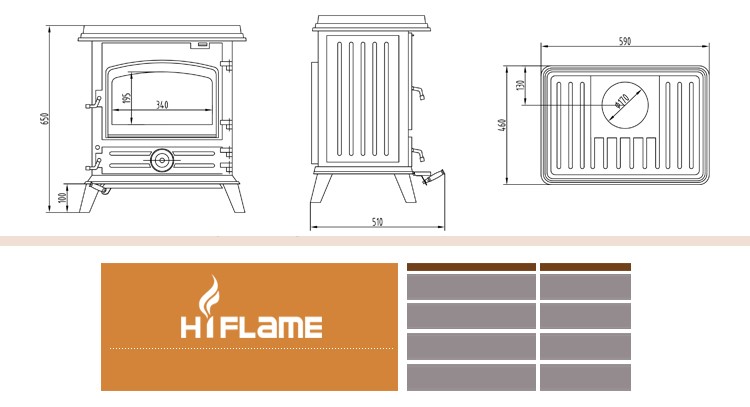 New product cheap cast iron stove doors design wood burning fireplace for sale HF517UB