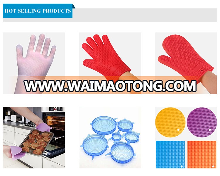 Heat Resistant silicon oven gloves and pot holder kitchen glove novelty oven mitts