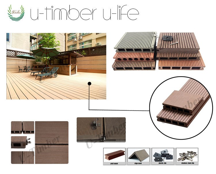 Various styles wood plastic composite WPC decking board