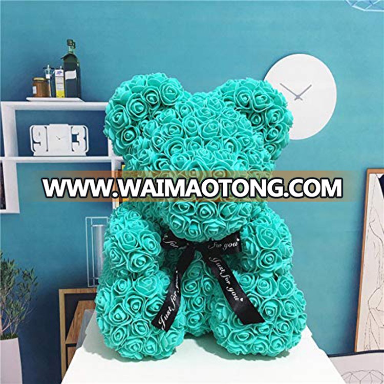 Souvenir Gift Ideas Rose Bear Artificial Foam Flower Rose With Rose Flower Teddy Bear