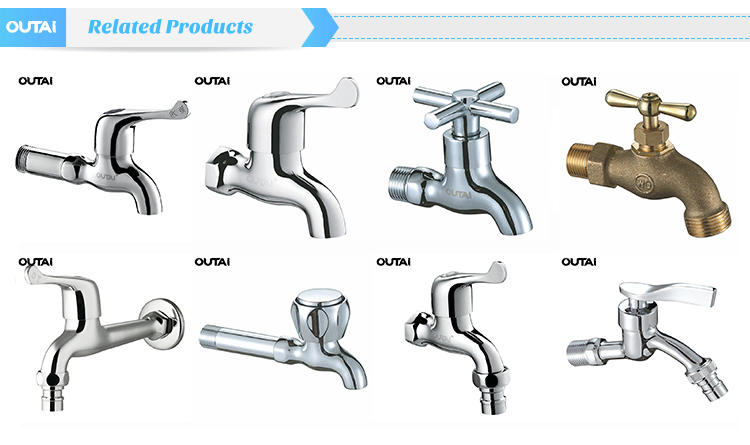 Wall-mounted types flexible chrome cold faucet outdoor bibcock taps