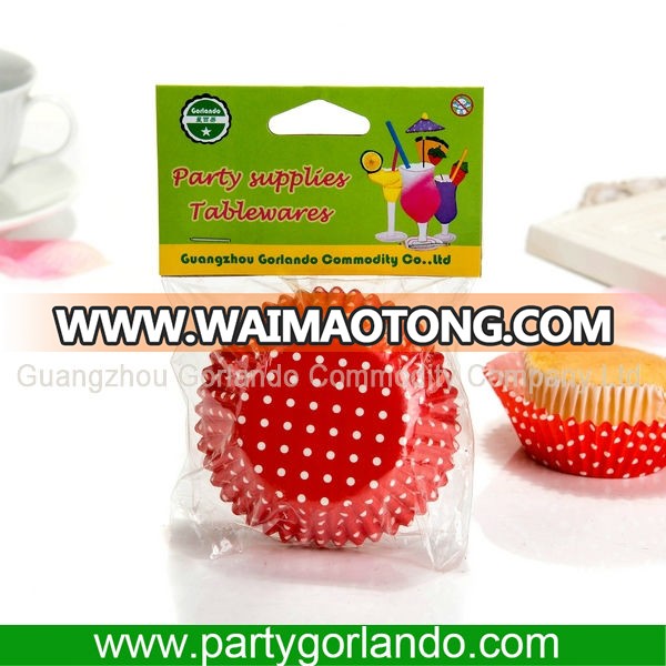 paper header package red polka paper cupcake cases