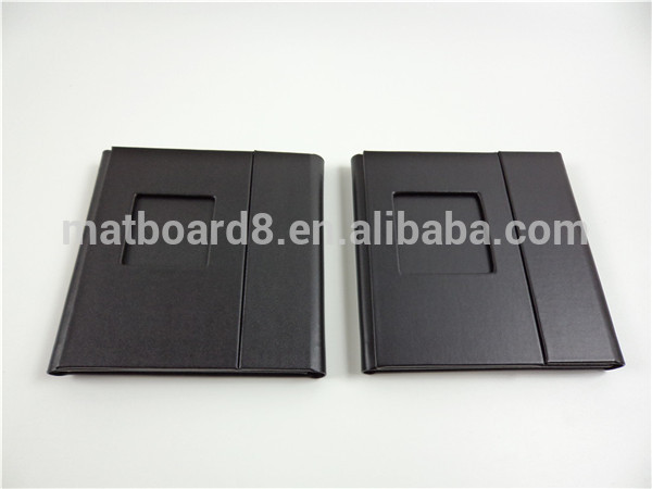 custom wholesale unique high grade leather CD folio with 2 pic and 1 dic