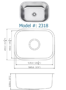 Stainless steel kitchen sink,  No Anti-dumping tariff, Malaysia sink 2318