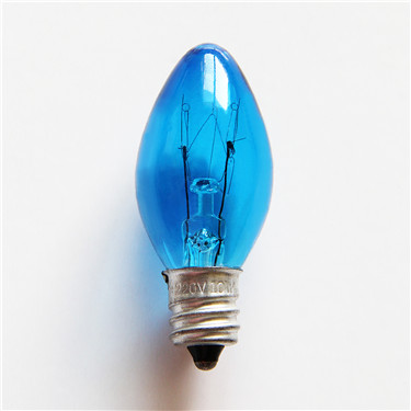 C7 E14 Yellow and other color decorative colorful frosted glass lights tungsten filament lamp