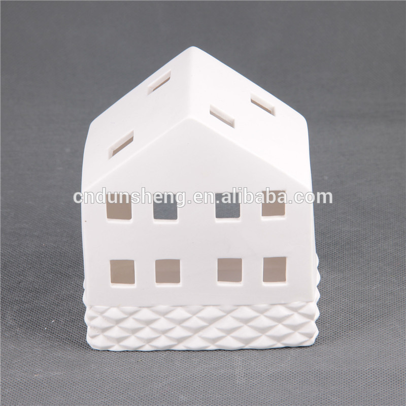 Xmas Gift Ceramic House Ceramic Small Tea Lights Candlestick Furnishings Home Decor Candle Holders