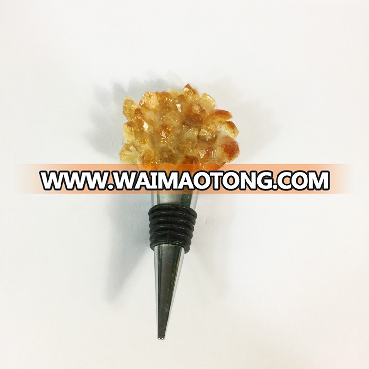 crystal citrine silicone wine bottle wine stopper