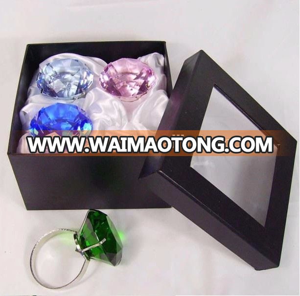 MH-ZS0042 Optical Glass Paperweights Wholesale Crystal Diamond Shape Paperweight For Business Gifts