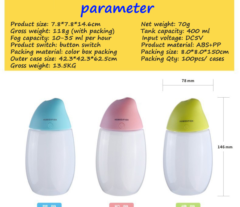 Home use colorful Ultrasonic Humidifier and Electric Essential Oil Diffuser