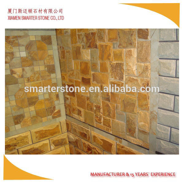 Golden sandstone tile for wall,golden sandstone brick,square sandstone tile