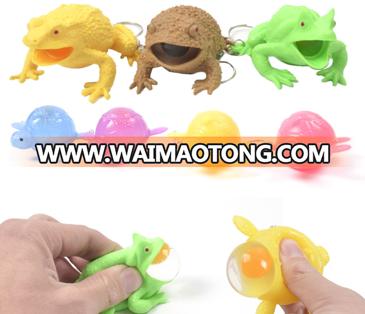 Squeeze Frog Stress Ball squeeze egg throwing with key ring relief