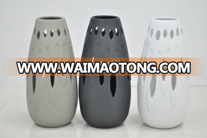 modern Ceramic bud vase decoration matt black vases wholesale