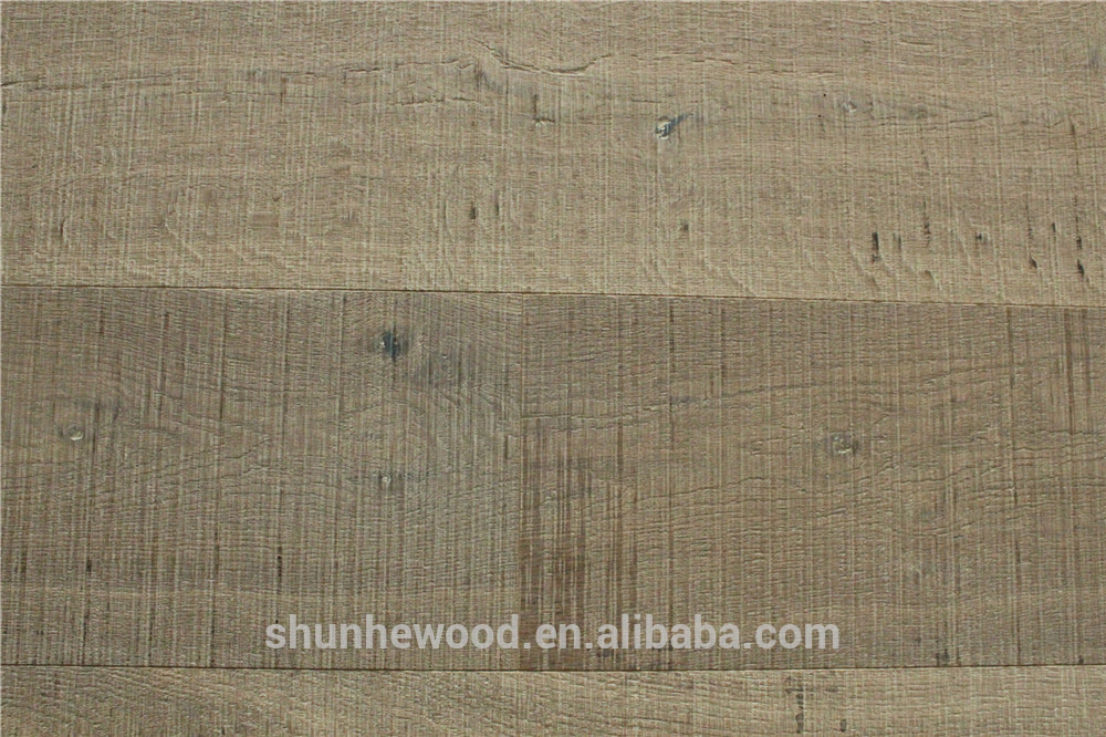 Wax oil Sawn Cut Timber Flooring Engineered White Oak Timber Flooring Grey