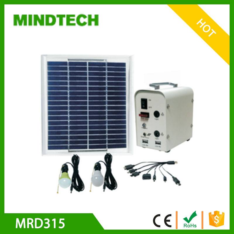 Hot selling 10W mini solar power lighting system portable DC solar kits for home