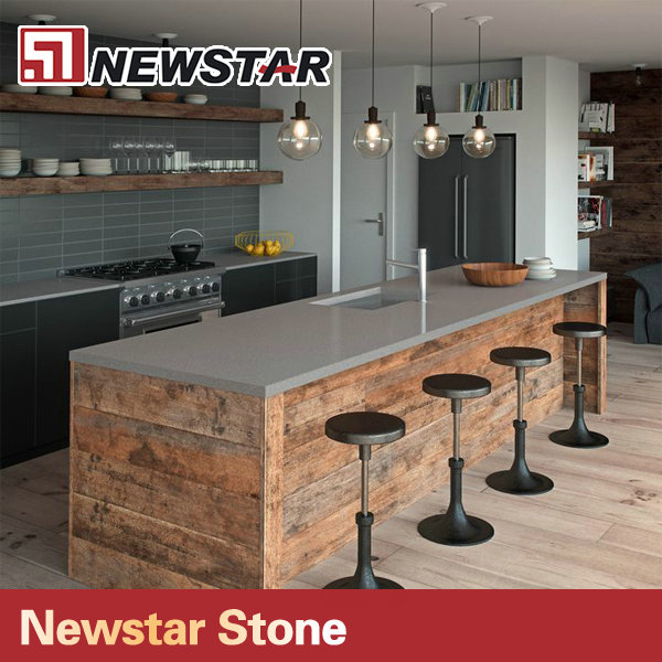 Concrete grey quartz materials kitchen countertop