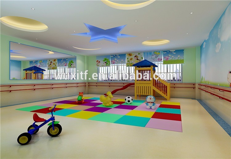 Good tearing strength kindergarten indoor vinyl flooring with CE/ISO9001/ISO14001