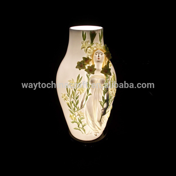 Hand painted home deco ceramic vase lamp