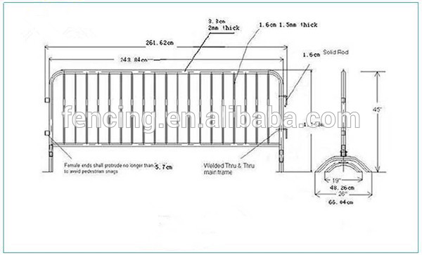 Crowd Control Barrier For Removable Pool Safety Fence