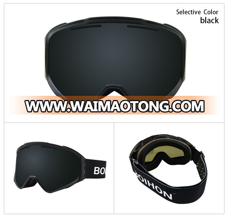 Anti-Fog UV400 Snowboarding Magnetic Ski Goggle With Detachable Nose Guard