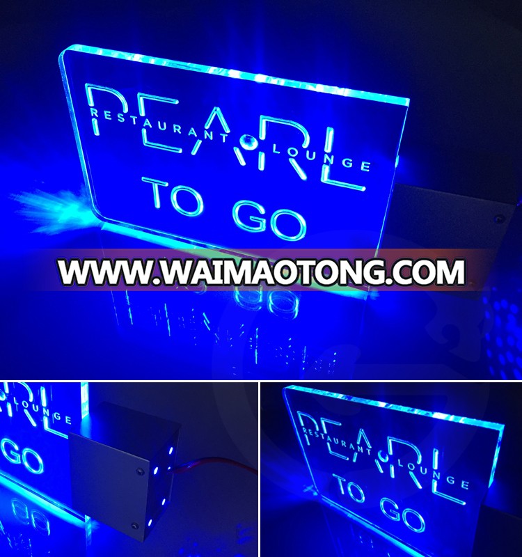 Manufacturer custom shaped acrylic led illuminated hanging signage