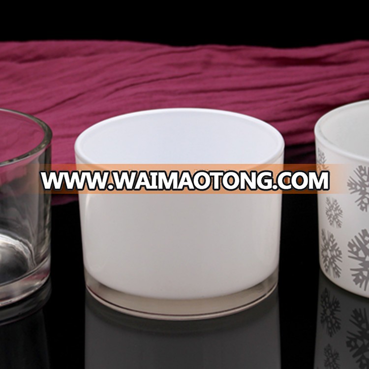 BOYE white coating with gold high quality scented candle glass jars