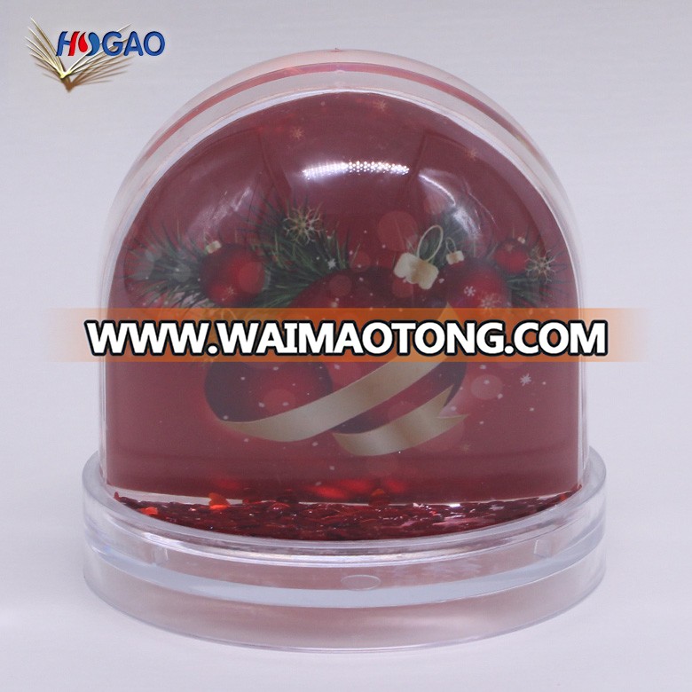 OEM cheap plastic acrylic photo frame snow globe for custom plastic water globe