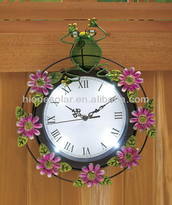 Outdoor Butterfly Solar Clock with 4LED for Garden