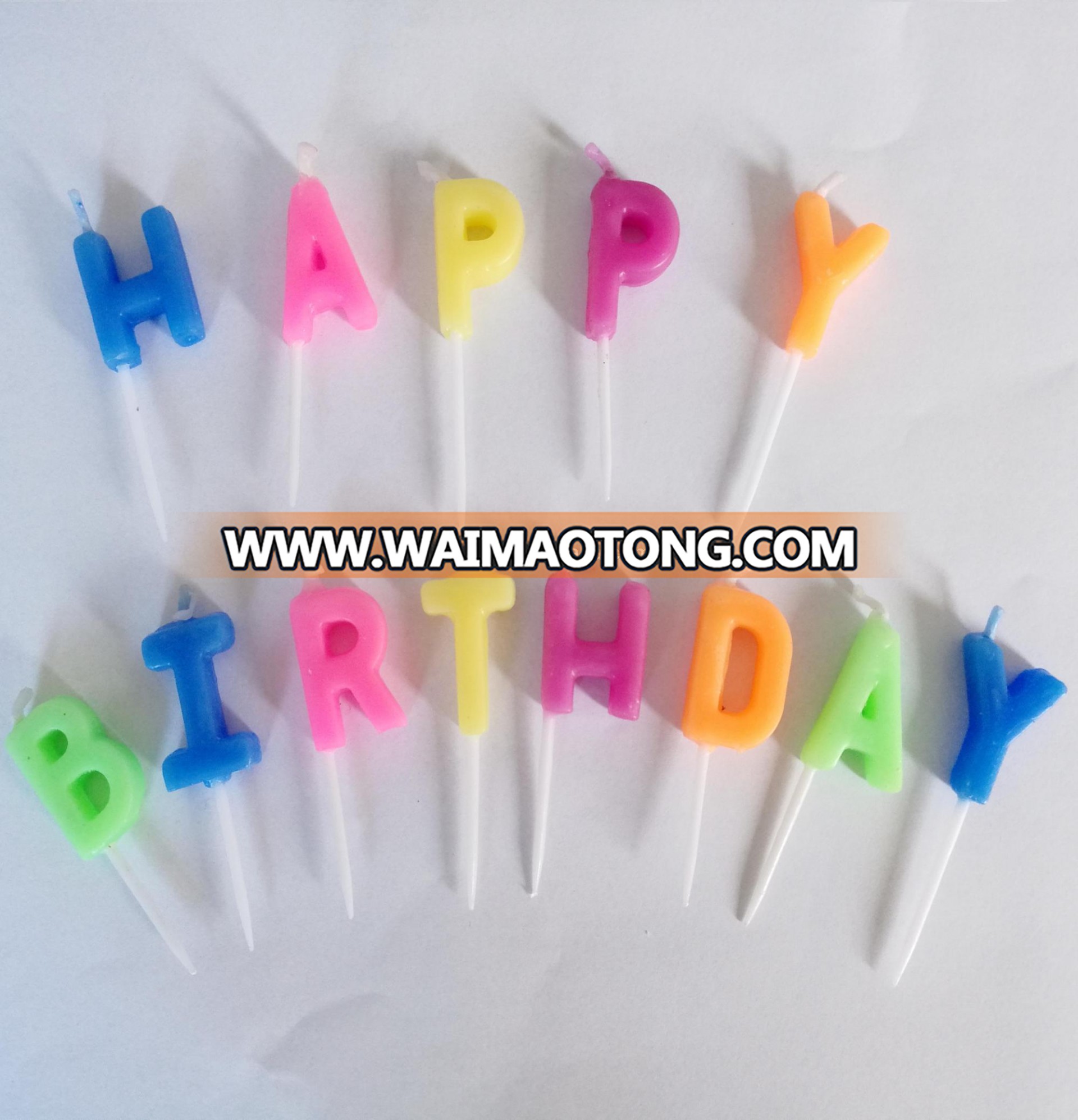 HAPPY BIRTHDAY letter candles set