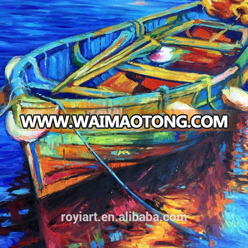 Handmade Thick strokes abstract boat knife oil painting on canvas popular sell good price