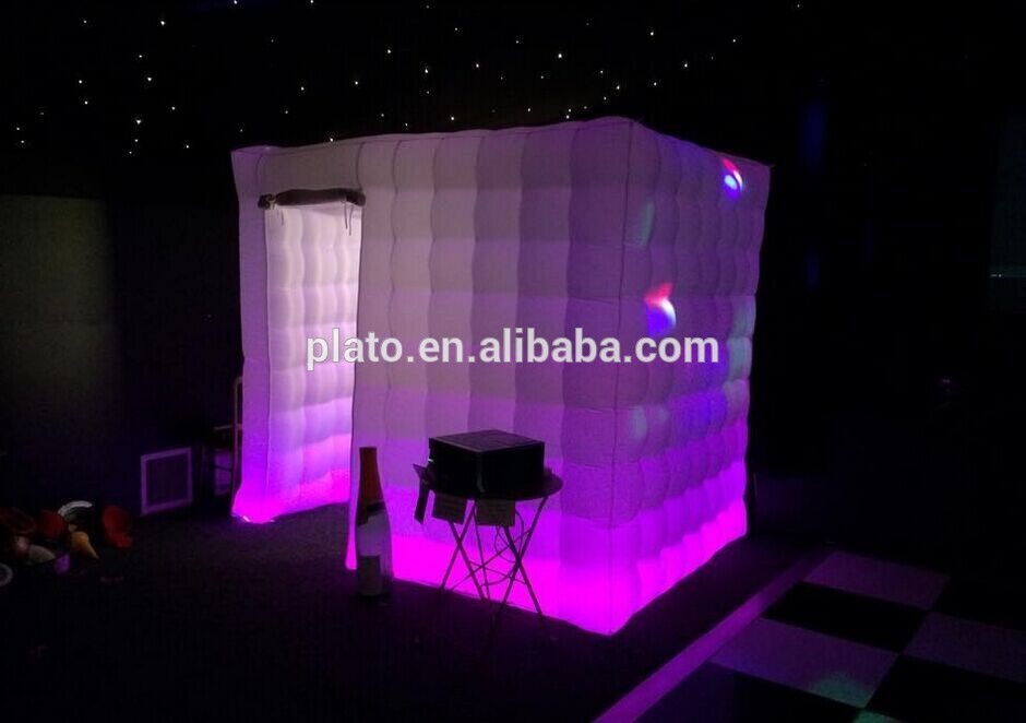 Large inflatable photo booth with colorful led for display