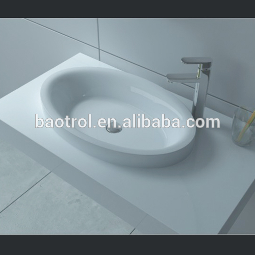 High quality hotel bathroom furniture composite stone solid surface bathtub