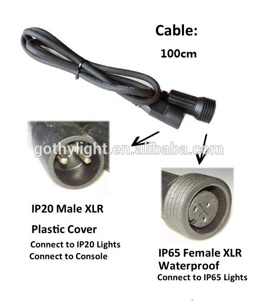 Waterproof DMX Cable Adapter For IP65 Stage Lights IP65 to IP20 DMX Signal Cable