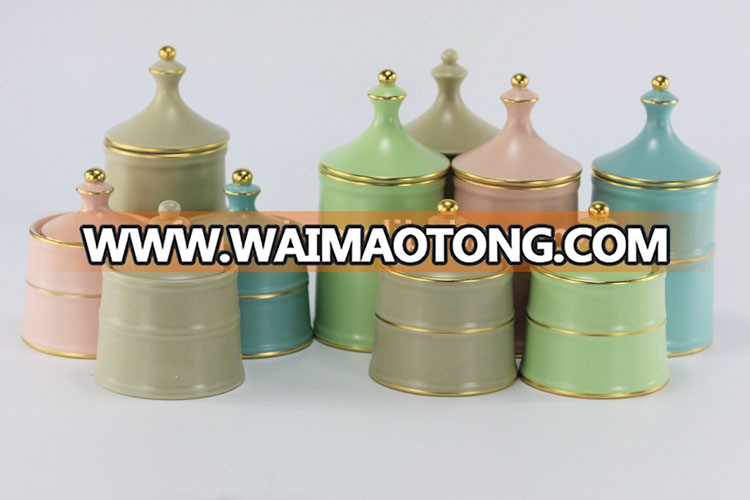 empty ceramic candle jar for luxury decorative scent candle