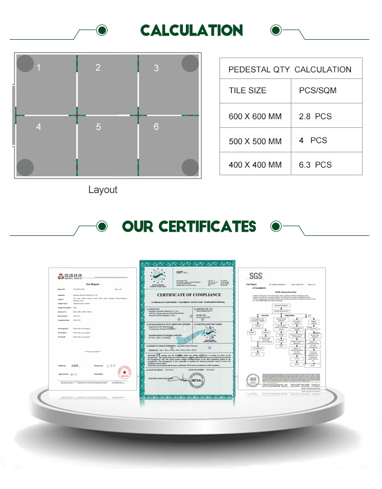 Adjustable Plastic Pedestal for Decking Boards