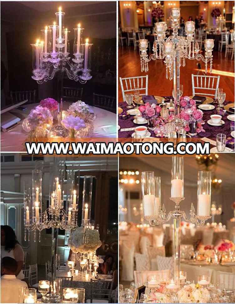 8 arms gold metal candlestick holder centerpieces for wedding table