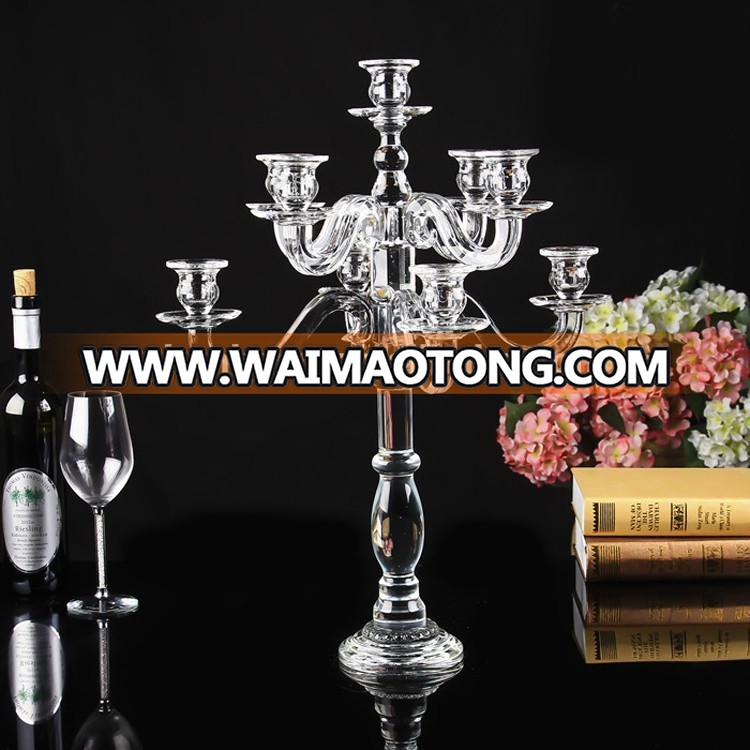 9 arms wholesale glass candlestick crystal candelabras centerpieces for table decoration