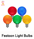 Listed Celebration G40 Red Blow Mold Opaque LED Festoon Light Bulb