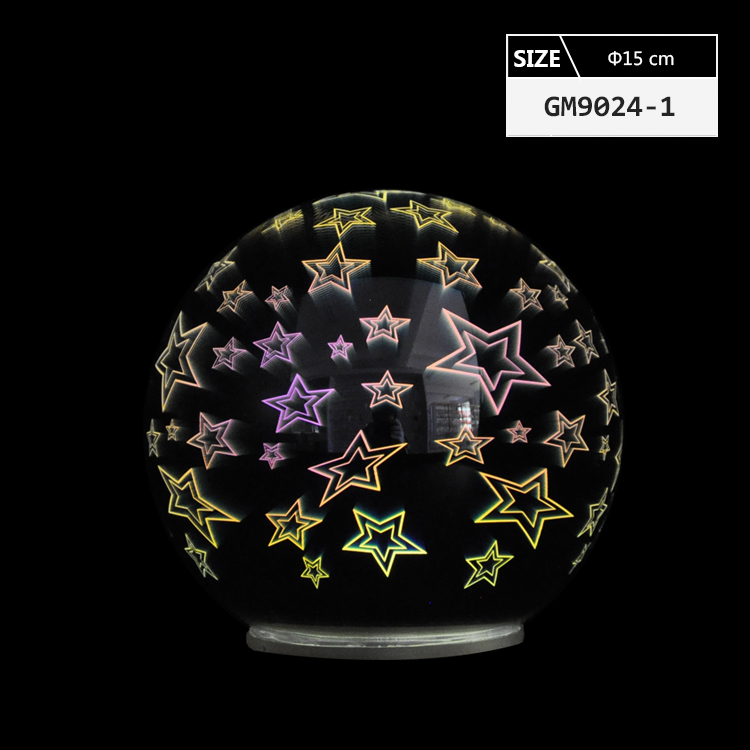 New product led lights 3D glass ball ornament christmas personalize