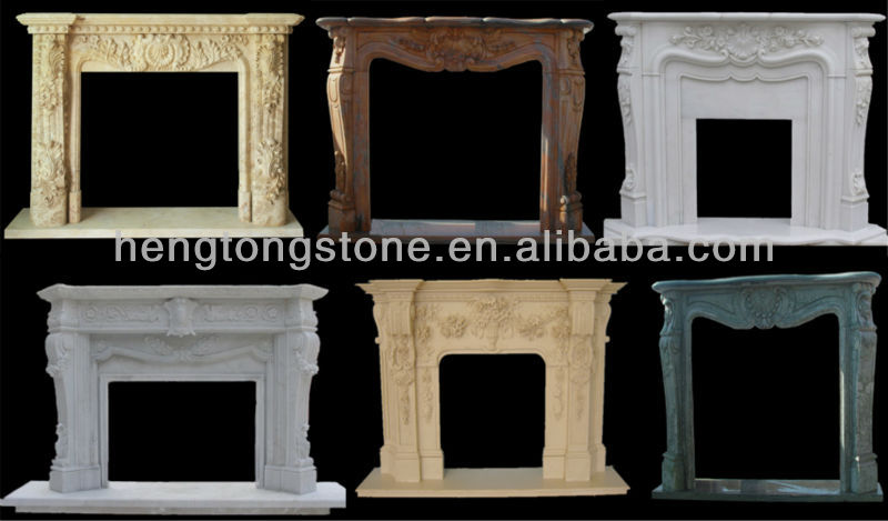 Indoor Freestanding Marble Fireplace Mantel