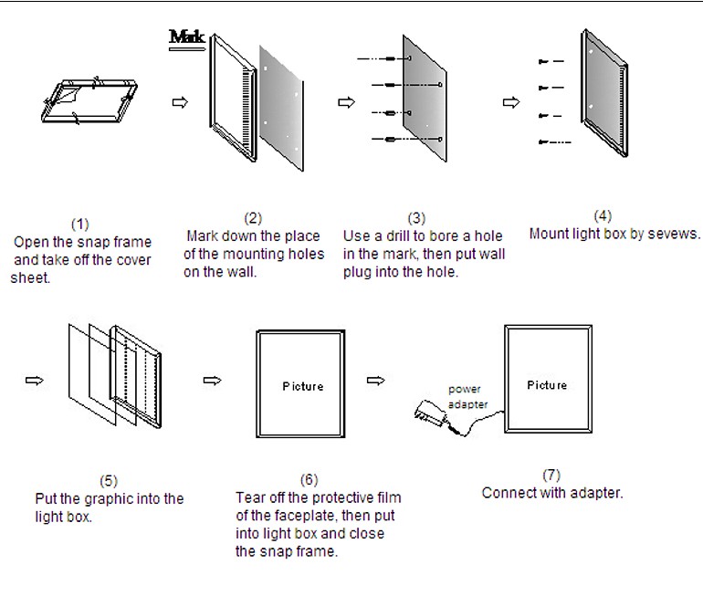 magnetic aluminum frame advertising light board