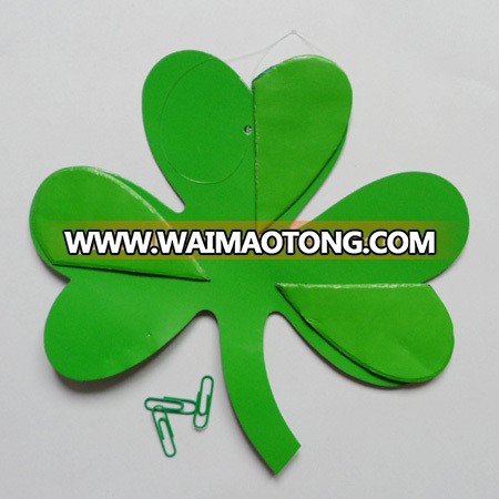 Hot Sale Saint Patrick's Day Clover Paper Honeycomb Hanging Decorations /Tissue Paper Decoration