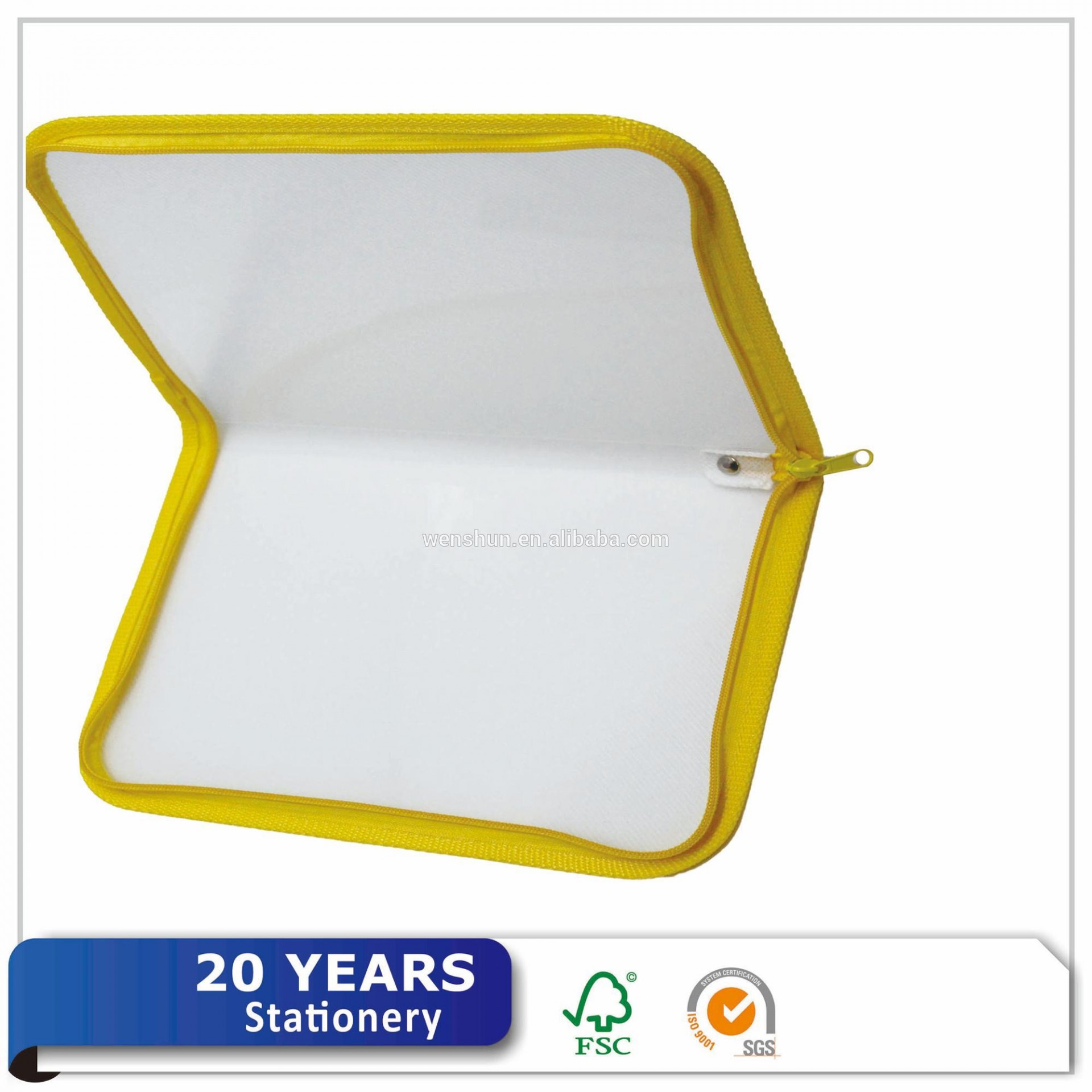 Promotional Polyester Custom Clear Plastic Zipper File Folder Bag