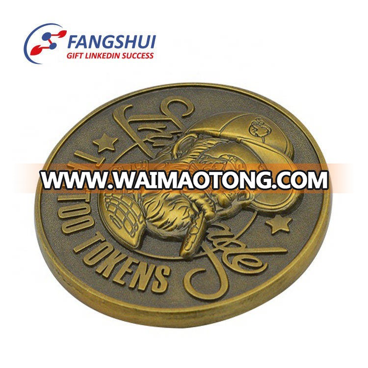 Sale antique zinc alloy brass copper iron metal 3d character shaped souvenir coin