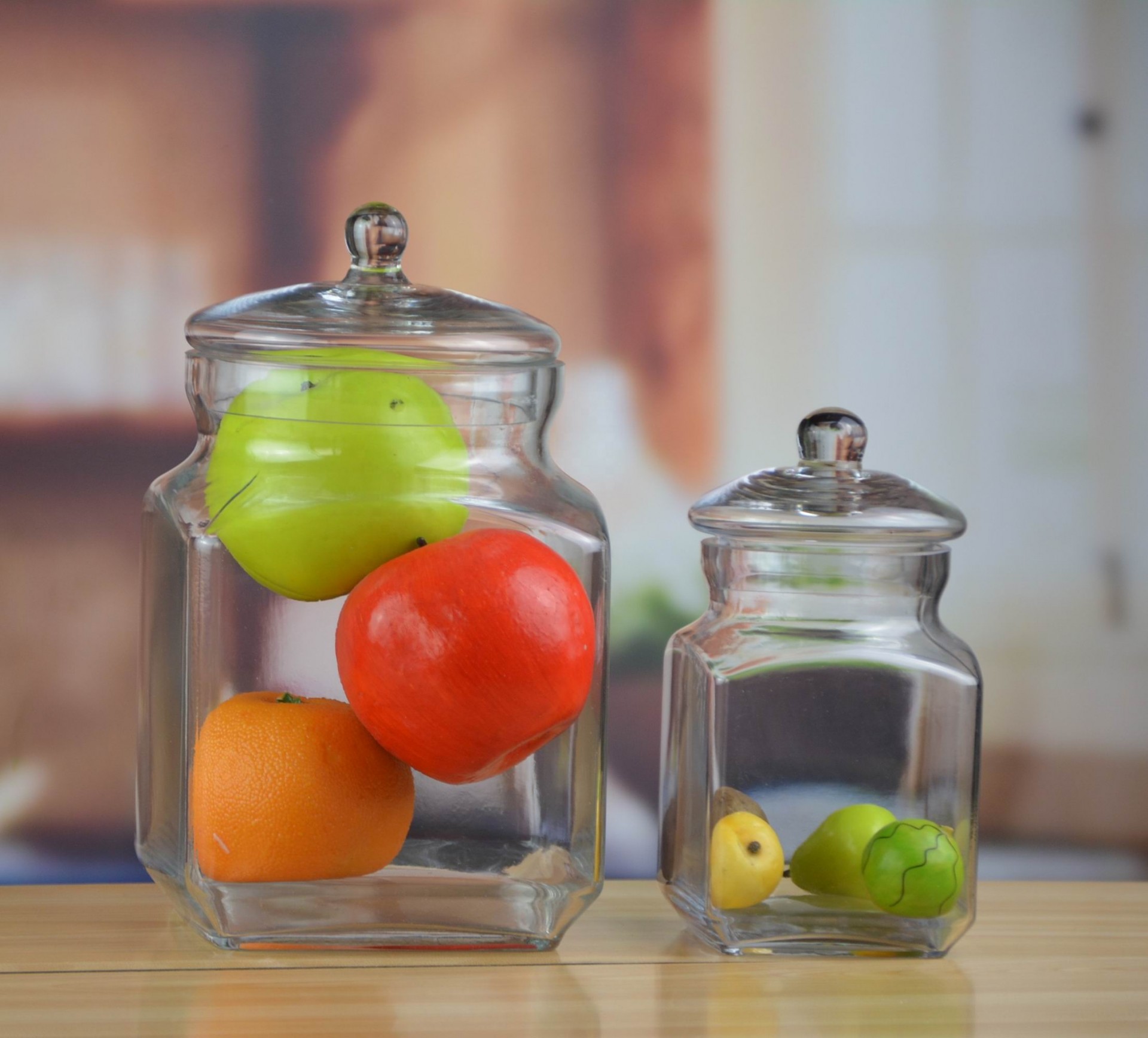 Handmade wholesale Clear glass storage jar glass candy  jar