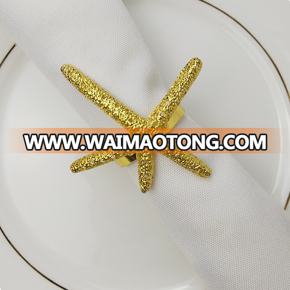 cheap gold plated seastar napkin ring