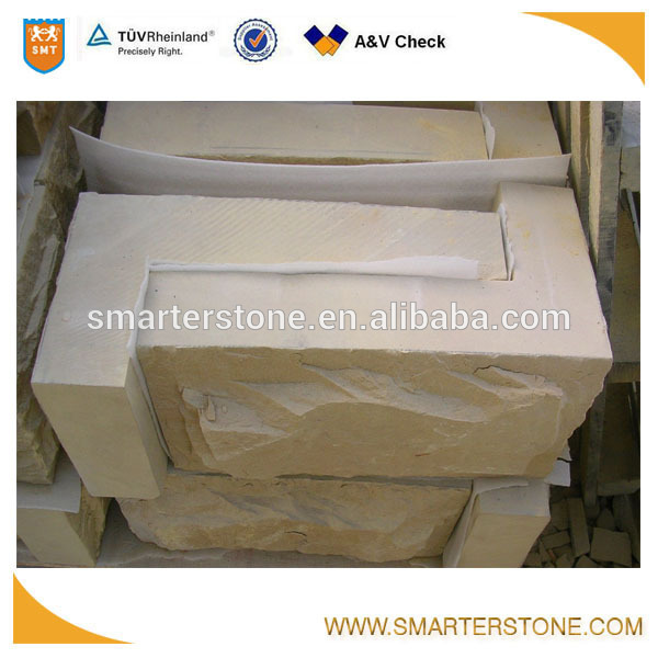 mushroom surface yellow color rough sandstone tile for wall corners