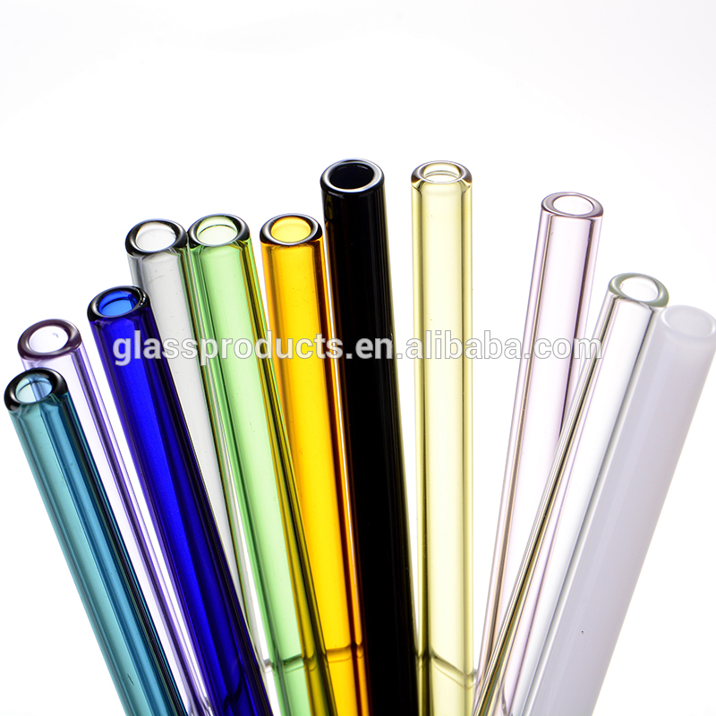 D10mm L22.5cm Clear Straight Glass Straws Set of 5 Glass Straws with 2 Cleaning Brushes