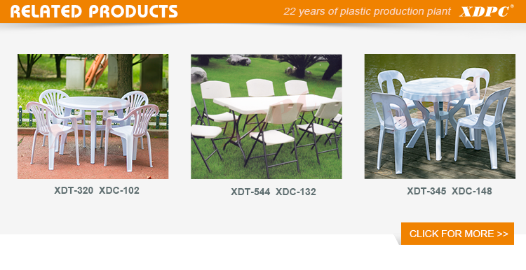 wholesale latest white banquet party wedding event garden outdoor plastic folding tables and chairs with metal legs